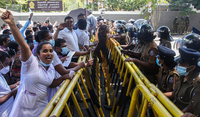As Sri Lanka runs out of fuel, doctors and bankers protest 'impossible situation'